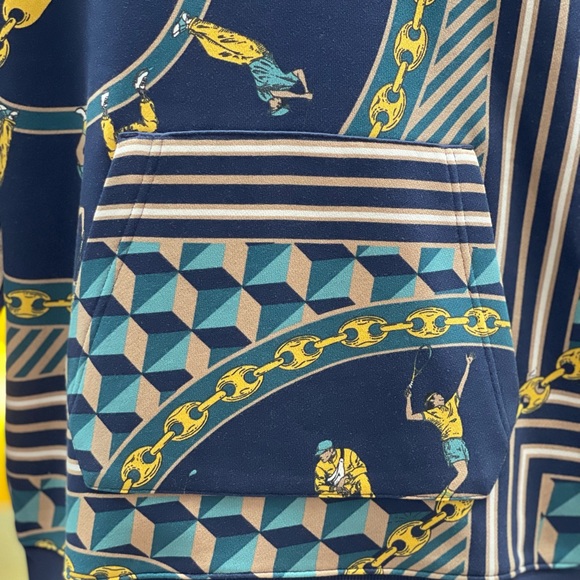 LACOSTE LIVE SCARF PRINTED HOODED COTTON UNISEX SWEATSHIRT [SH4388] - Picture 8 of 8